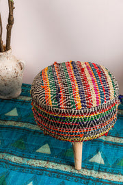 Recycled Cotton Multicolour FootStool