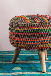 Recycled Cotton Multicolour FootStool