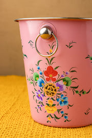 Hand Painted Pink Floral Beer Bucket