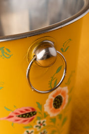 Hand Painted Yellow Floral Beer Bucket