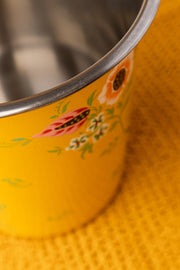 Hand Painted Yellow Floral Beer Bucket