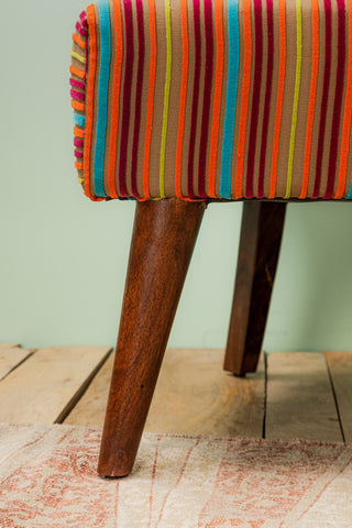 Multicolour Striped Velvet Armchair