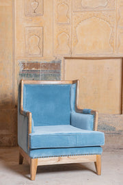 Smoke Blue Camden Velvet Classic Armchair | Birch&Yarn