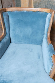 Smoke Blue Camden Velvet Classic Armchair | Birch&Yarn