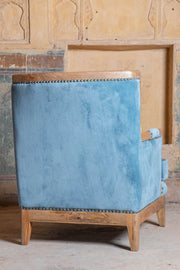 Smoke Blue Camden Velvet Classic Armchair | Birch&Yarn